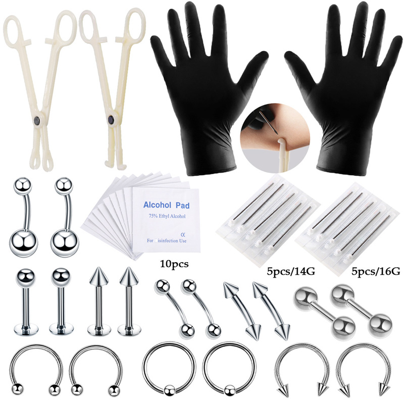 Jewelry Making Round Nose Pliers - 42 pçs/set corpo piercing kit ferramenta