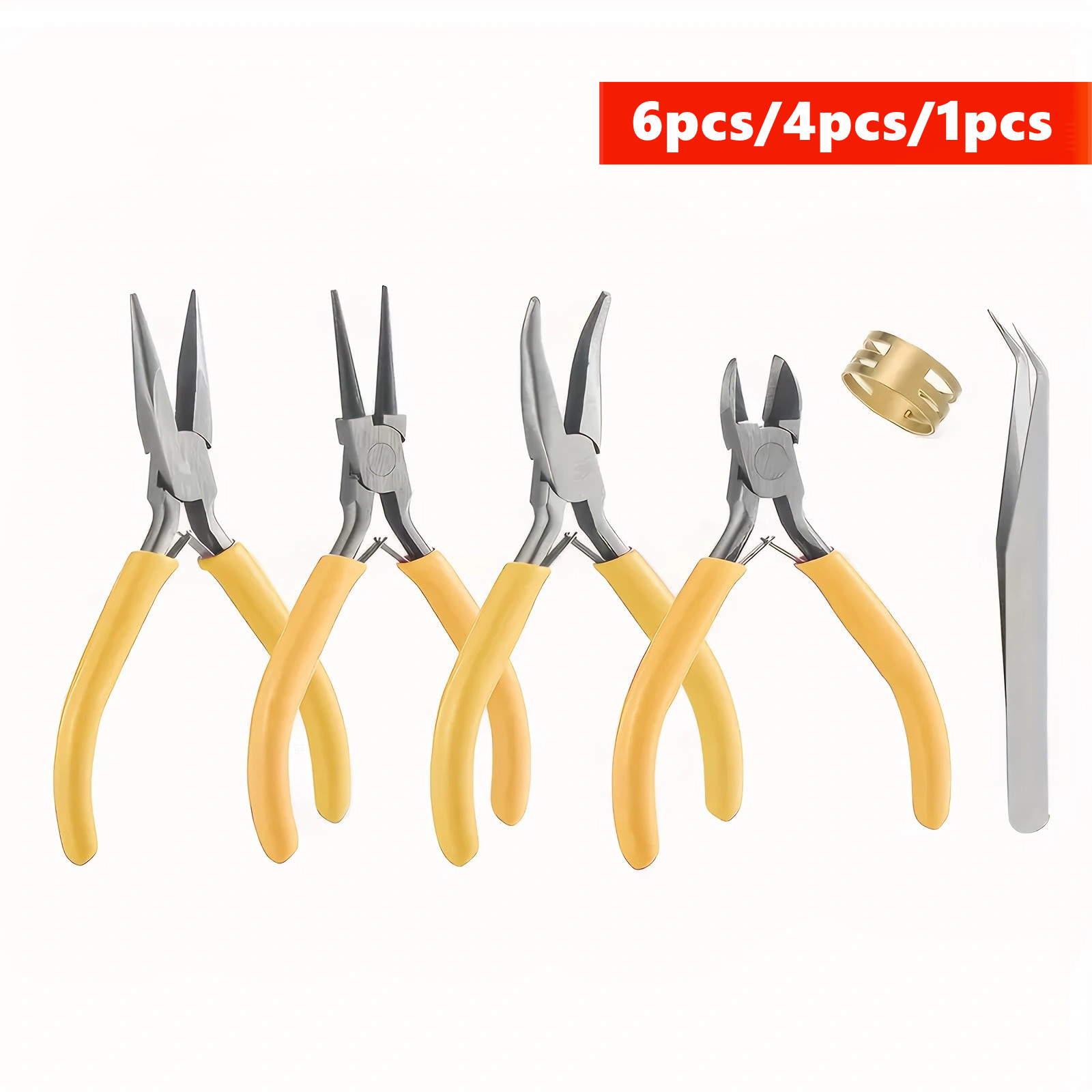 Jewelry Making Round Nose Pliers - Conjunto de Alicates Amarelos para Fabricação