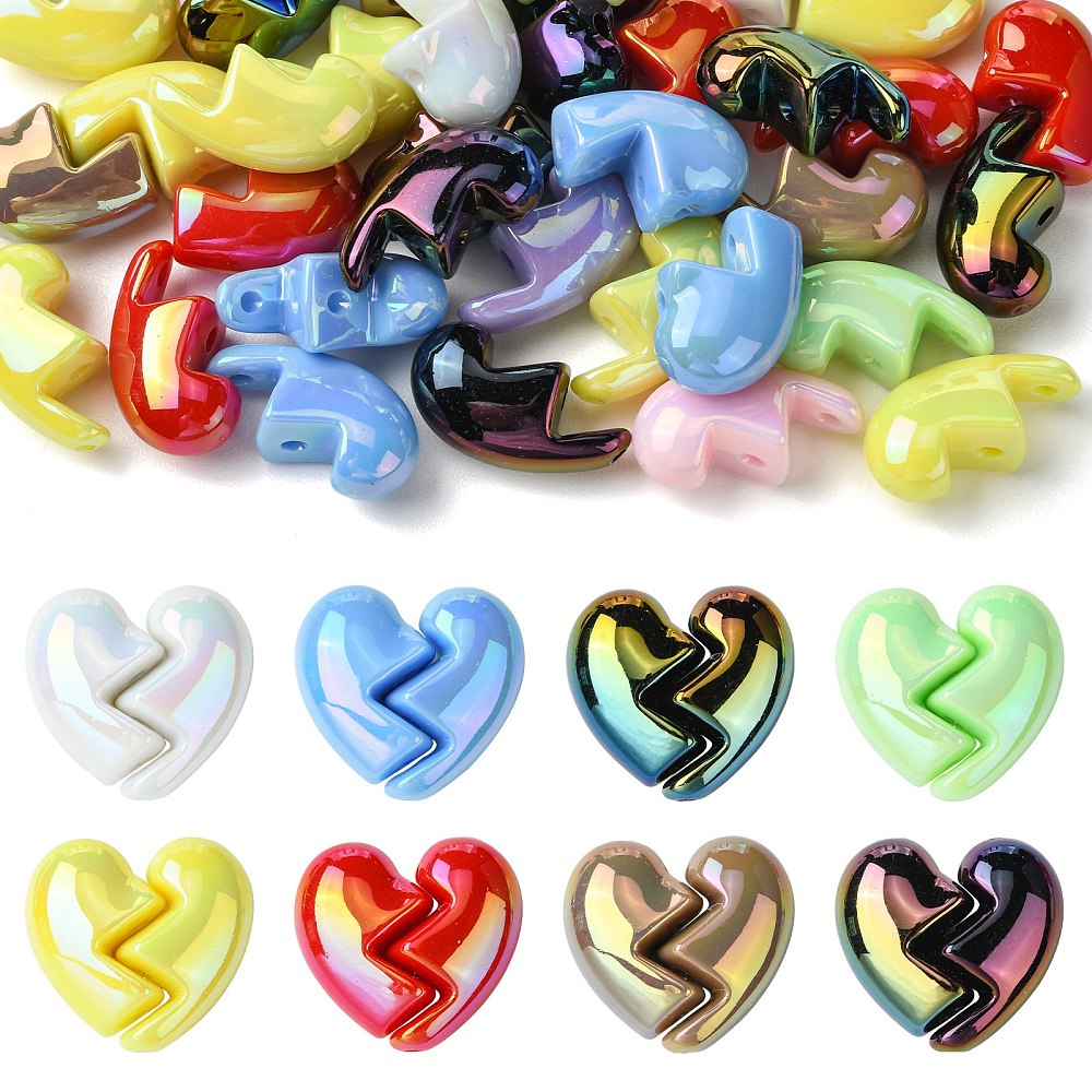 Jewelry Making For Couples - Kitbeads 40x Contas de Acrílico Coração
