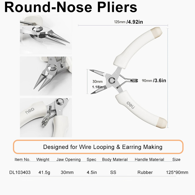 Alicate de Bico Redondo de Aço - Jewelry Making Round Nose Pliers avaliação e preço