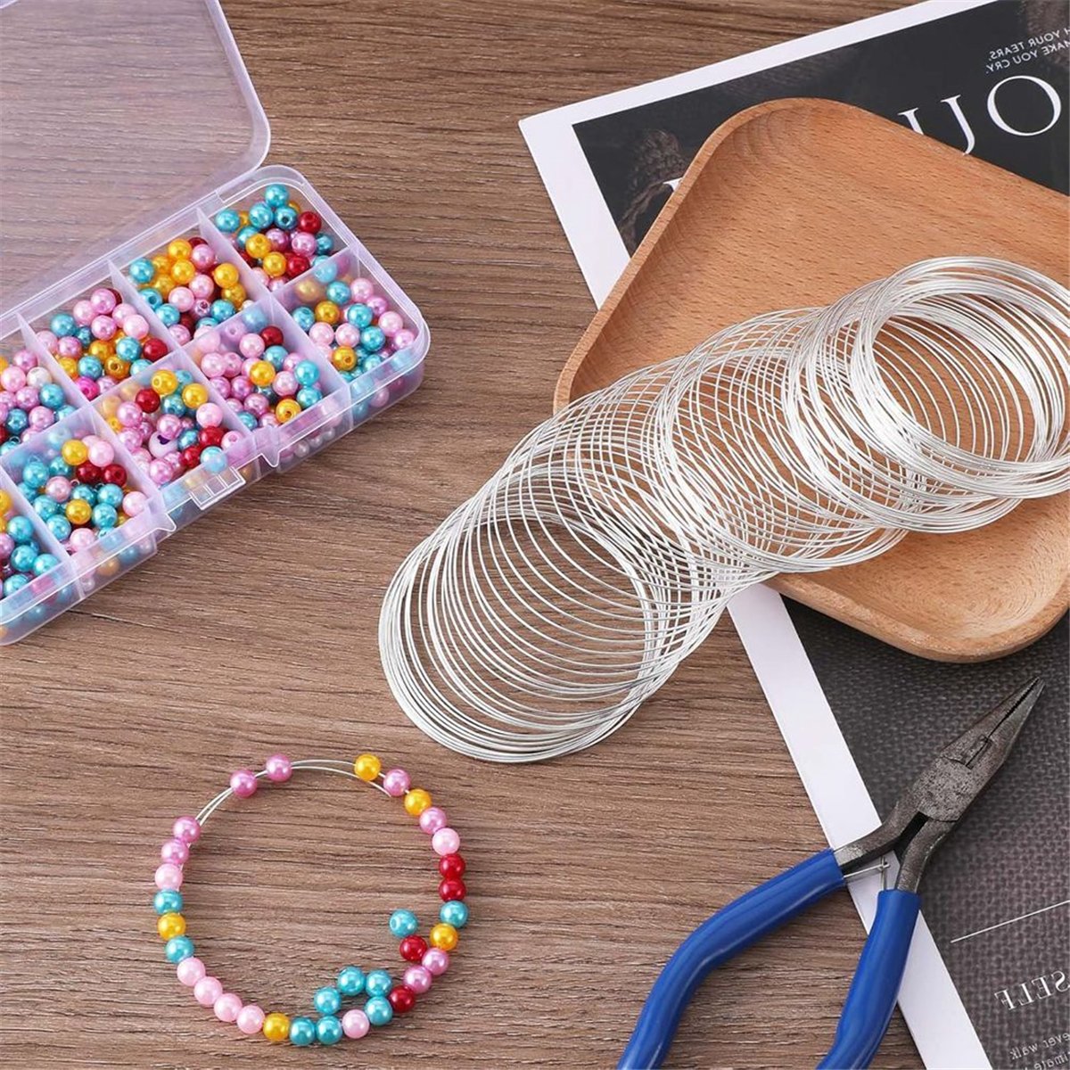 A008 100 fio de joias de laço, - Memory Wire Bracelet avaliação e preço